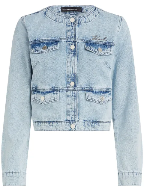 Karl Lagerfeld collarless denim jacket