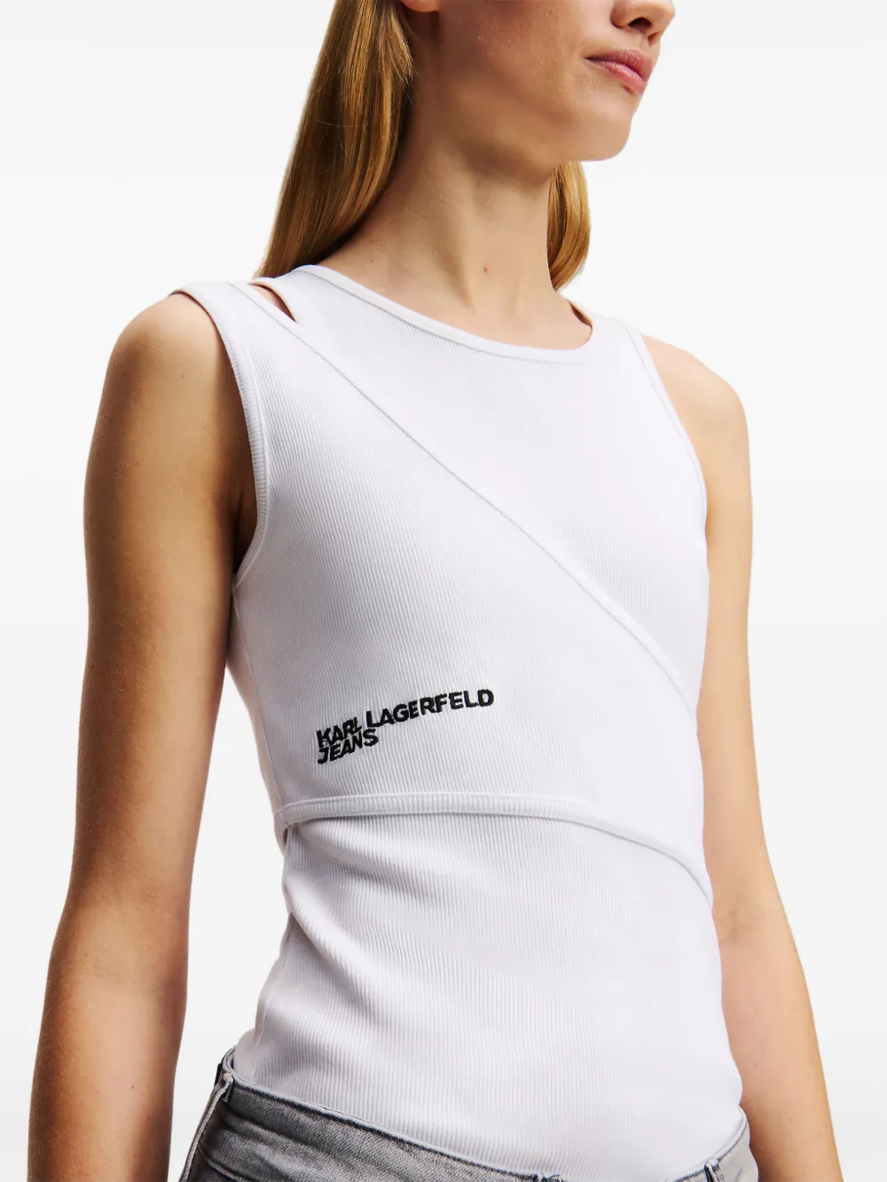Karl Lagerfeld Jeans Gelaagde tanktop Wit