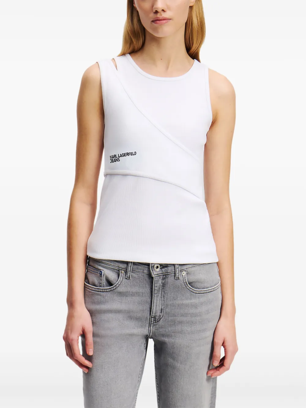 Karl Lagerfeld Jeans Gelaagde tanktop Wit