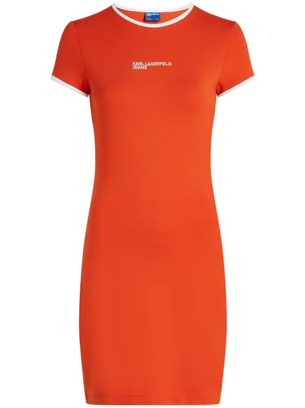 karl lagerfeld orange dress Short dress