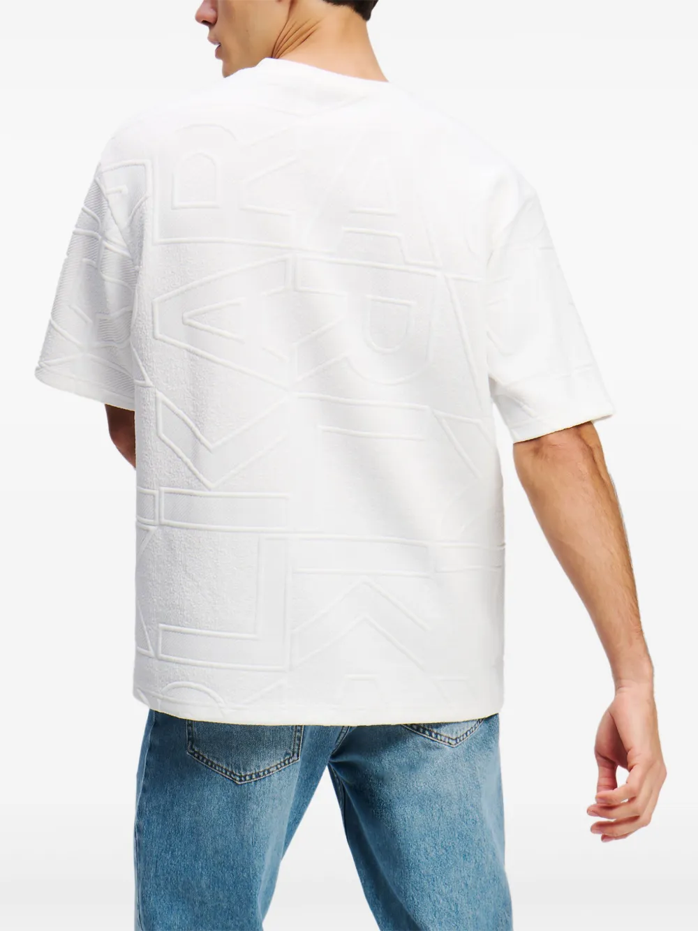 Karl Lagerfeld Letters Stitch T-shirt Wit