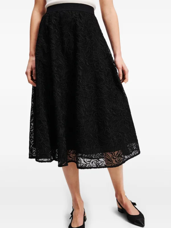 Karl Lagerfeld floral-embroidered Skirt | Black | FARFETCH