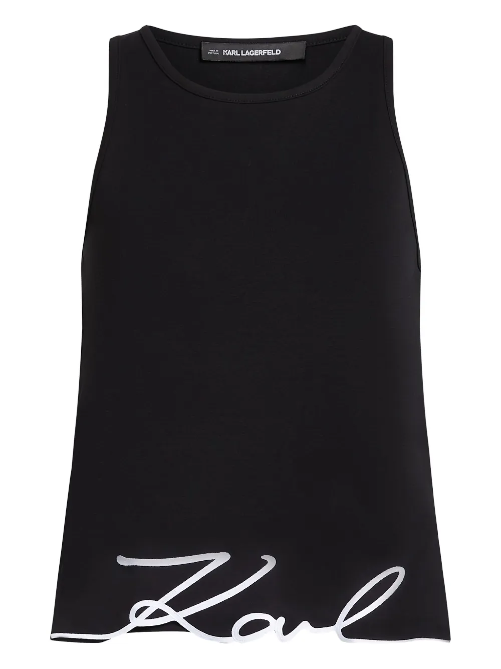 Karl Lagerfeld Signature hem tank top | Black | Image 1