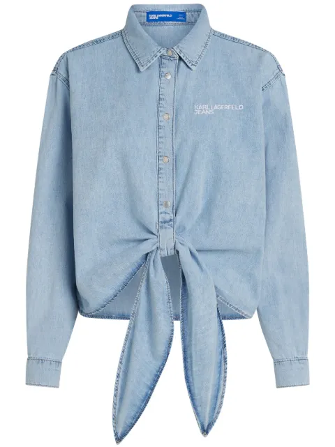 Karl Lagerfeld Jeans camisa con detalle de nudo