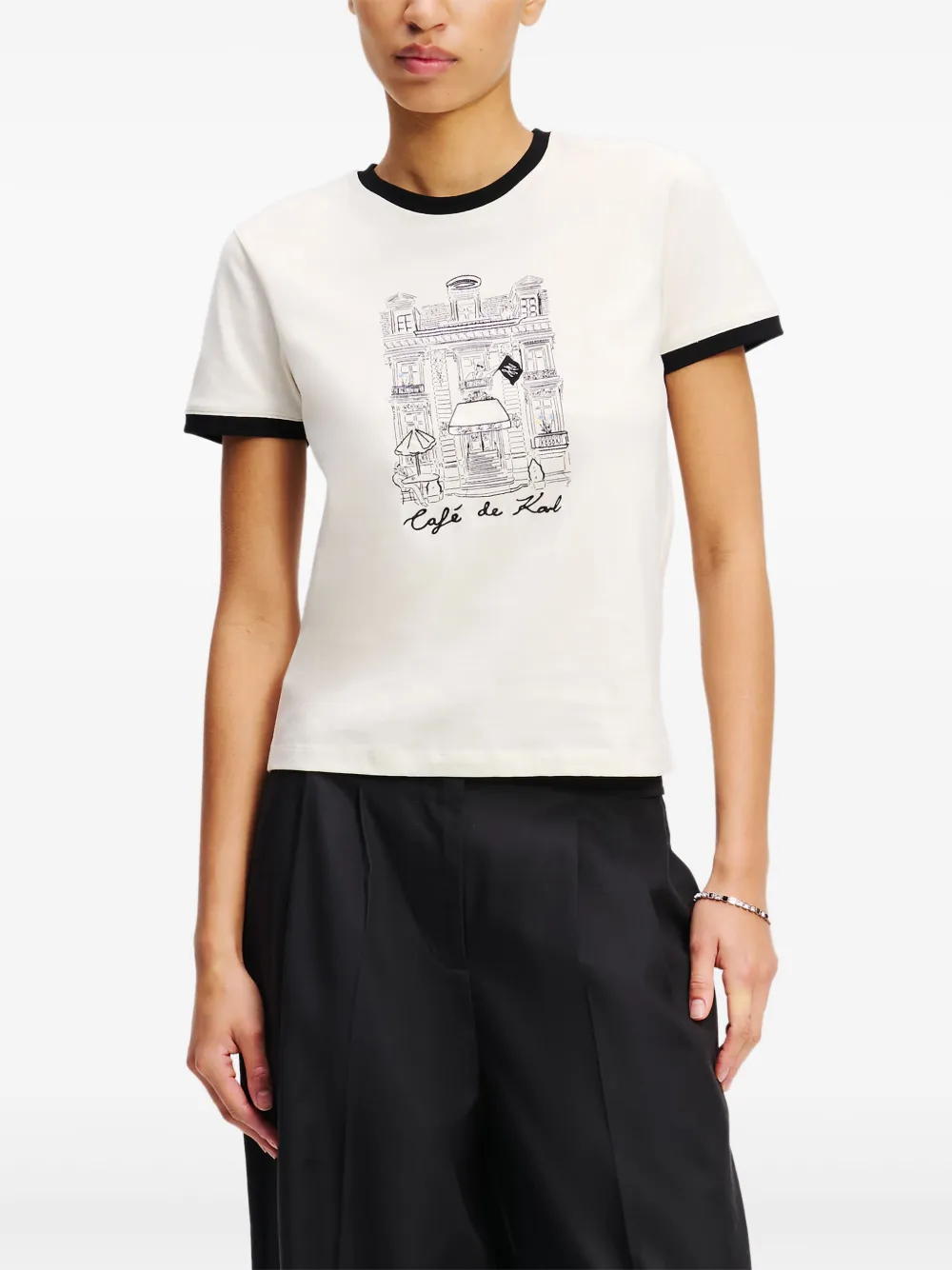 Shop Karl Lagerfeld X Jorge Parra T-shirt In White