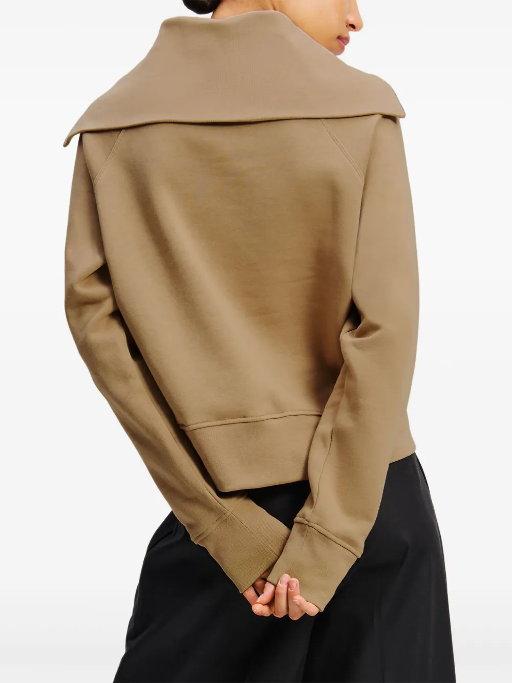 Shop Karl Lagerfeld Zip-up Sweatshirt In Brown