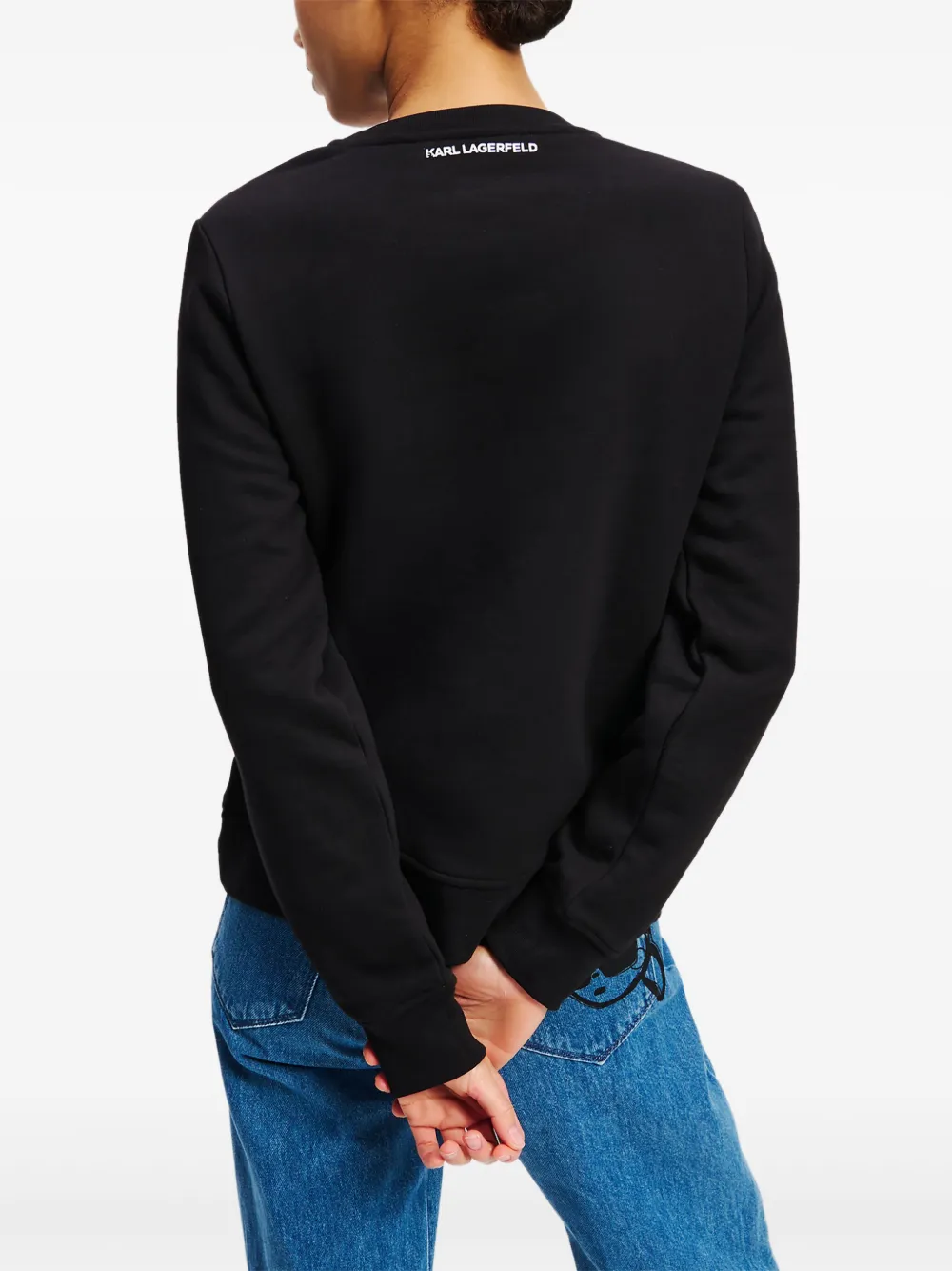 Karl Lagerfeld Ikon sweater met schets Zwart