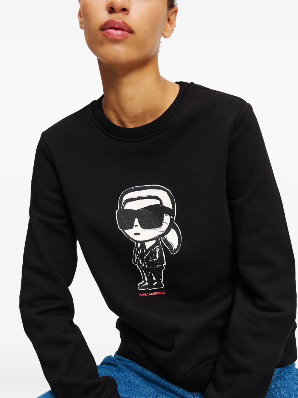 Karl Lagerfeld Ikon sweater met schets Zwart