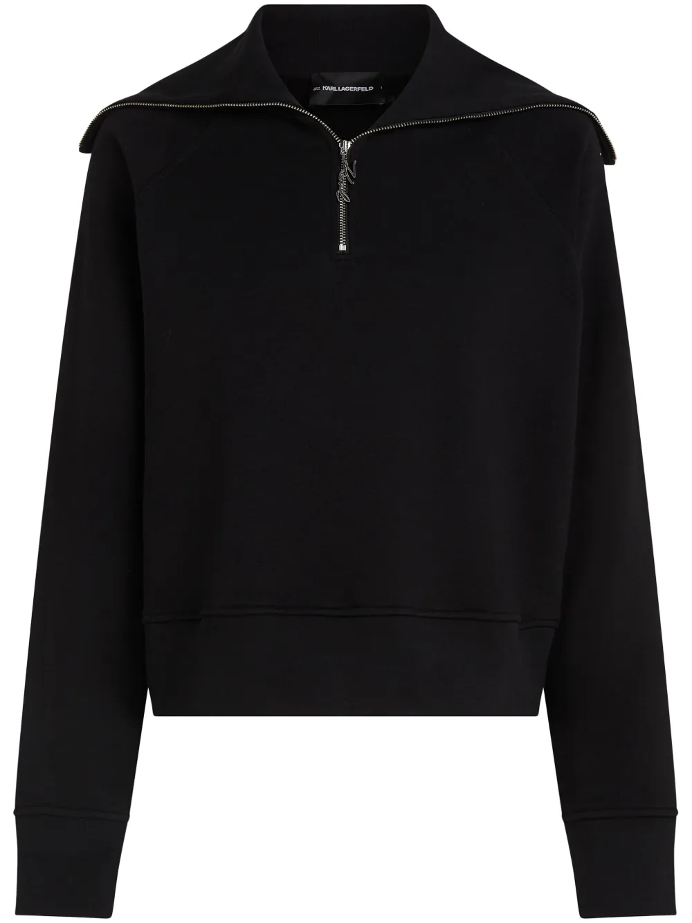 Karl Lagerfeld Sweater met halve rits Zwart
