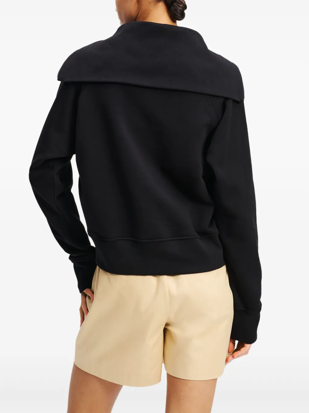 Karl Lagerfeld Sweater met halve rits Zwart