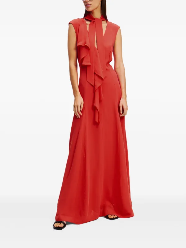 Karl Lagerfeld ラッフル イブニングドレス | レッド | FARFETCH JP