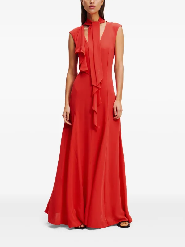 Karl Lagerfeld Ruffled Gown | Red | FARFETCH BN