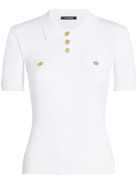 Karl Lagerfeld logo-buttons polo top