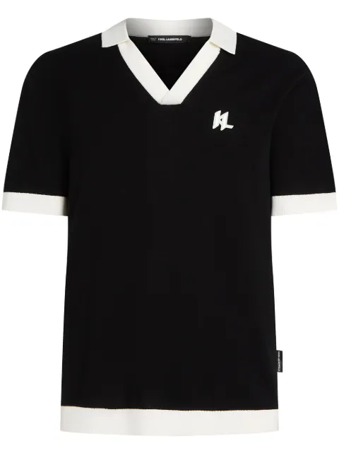 Karl Lagerfeld playera tipo polo con ribete en contraste