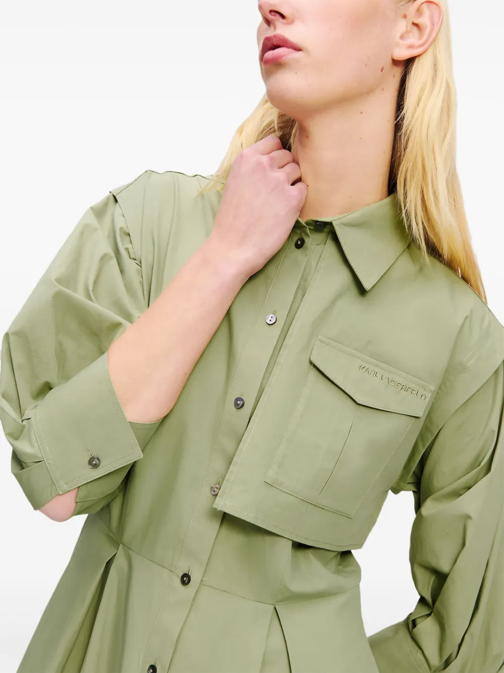 Karl Lagerfeld Jurk met cargo rok Groen