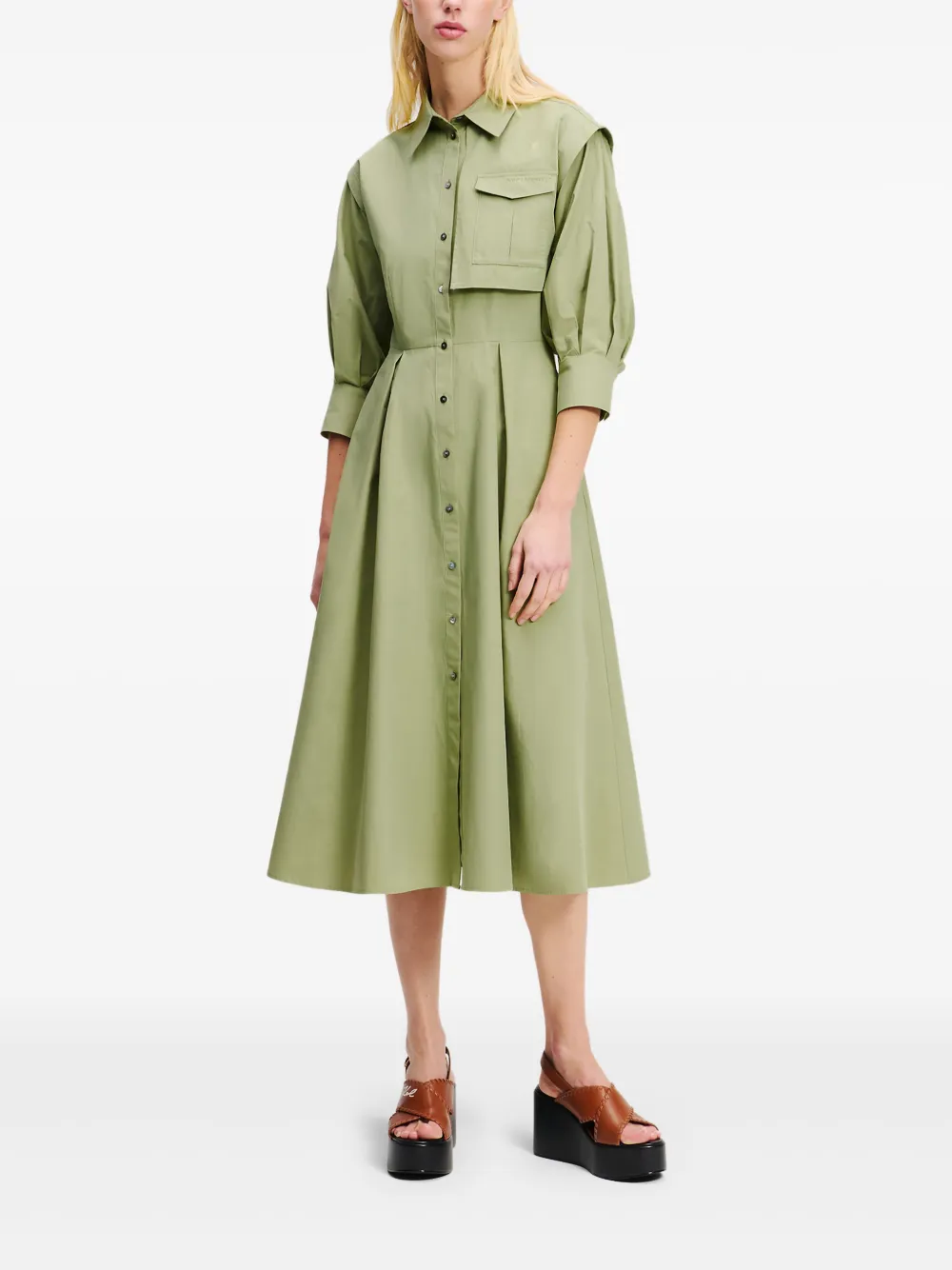 Karl Lagerfeld Jurk met cargo rok Groen