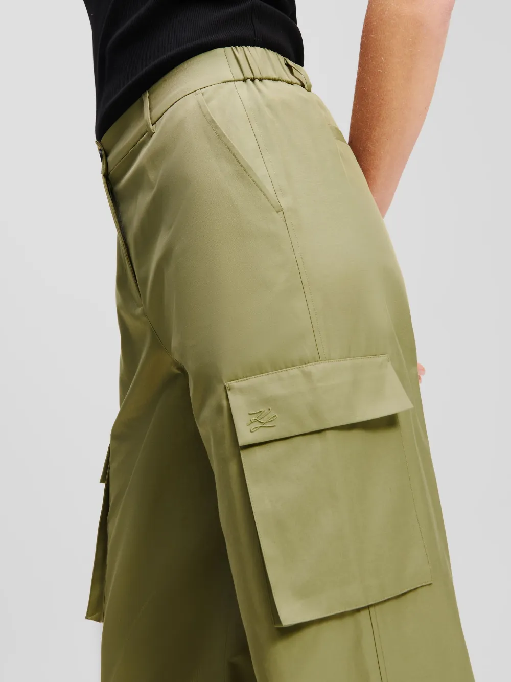 KARL LAGERFELD COTTON-BLEND CARGO TROUSERS