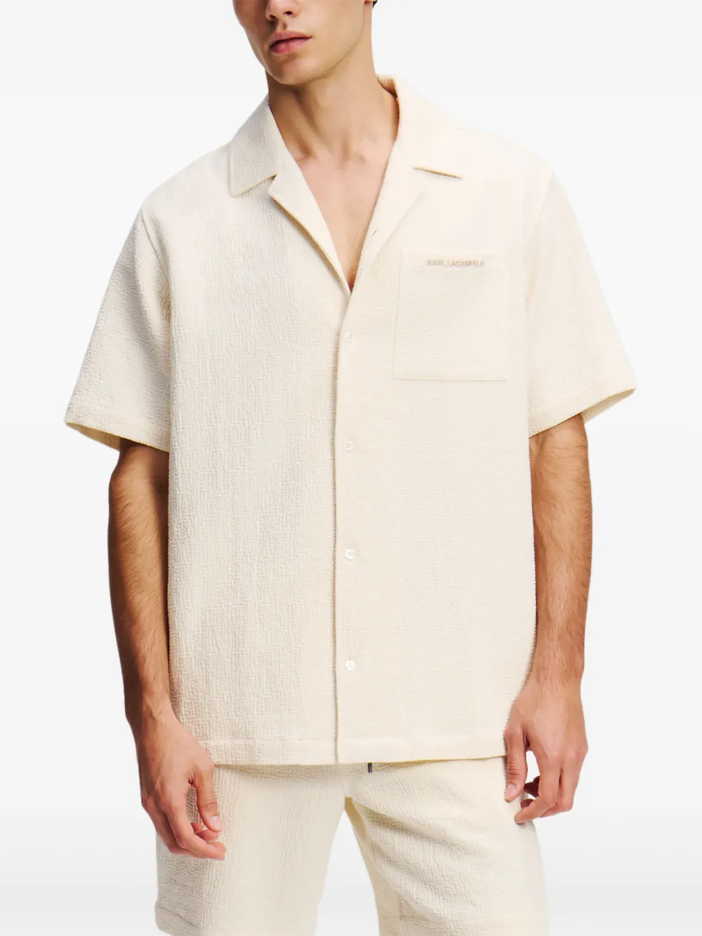 Karl Lagerfeld Bambula overhemd met korte mouwen Beige