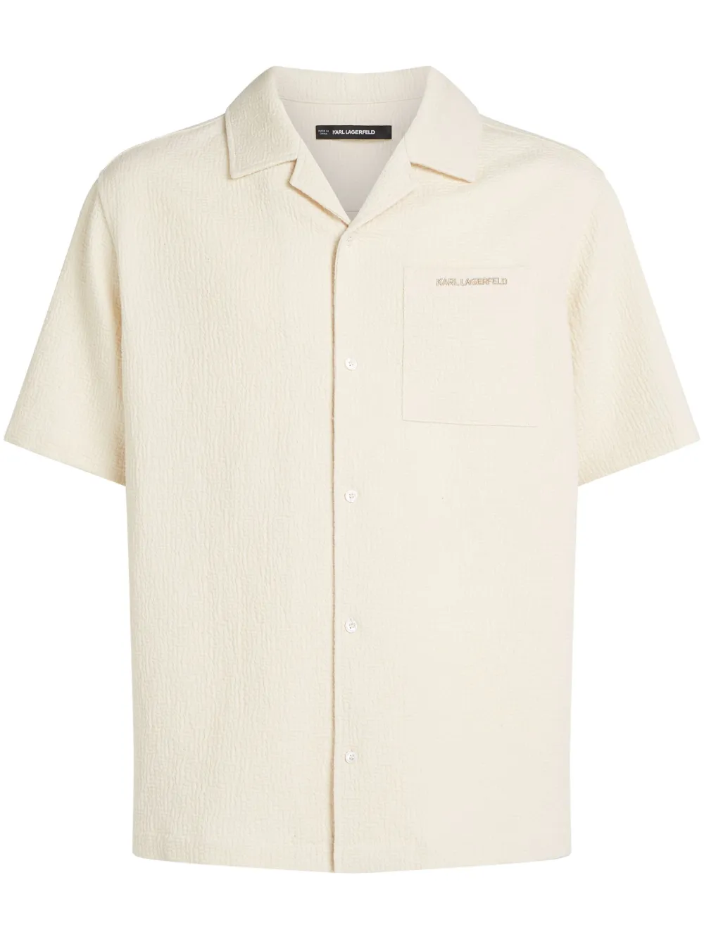 Karl Lagerfeld short-sleeve bambula shirt | Neutrals | Image 1