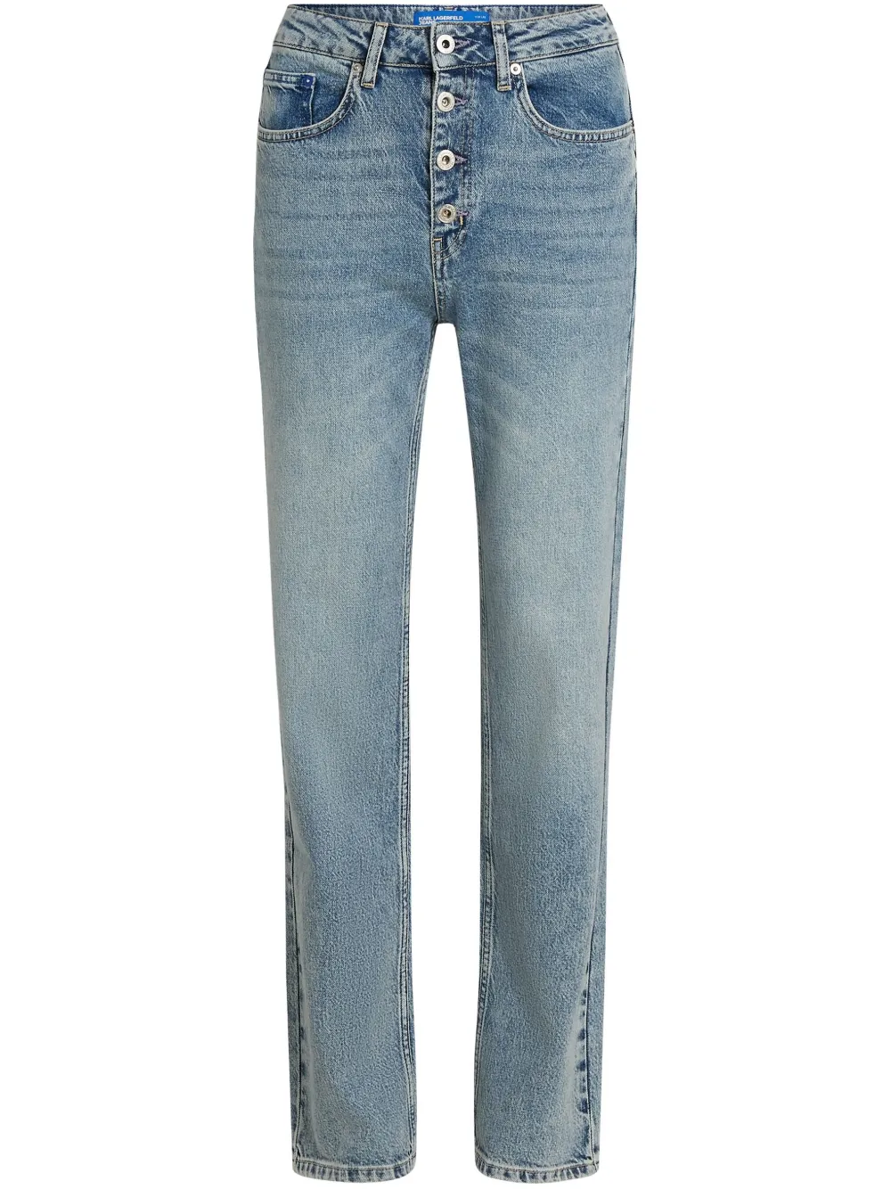 high-rise straight-leg jeans