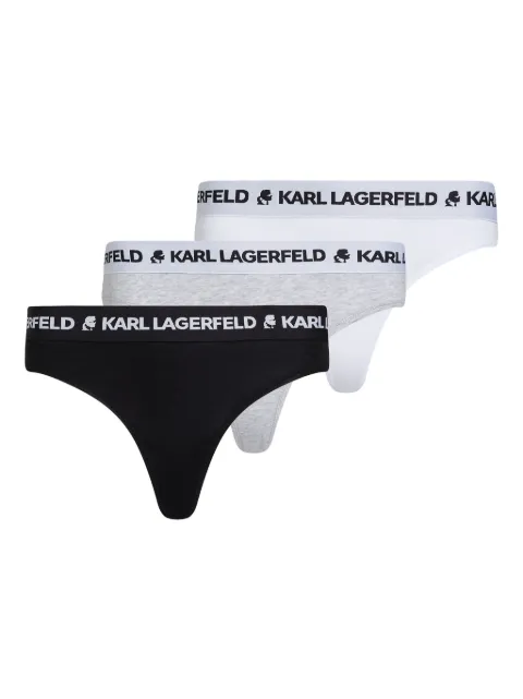 Karl Lagerfeld set de  tres tangas con logo en la pretina