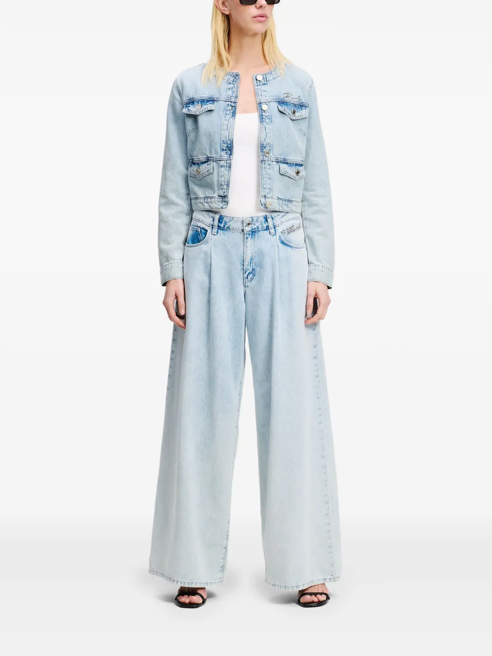 Karl Lagerfeld Jeans met logoplakkaat - Blauw