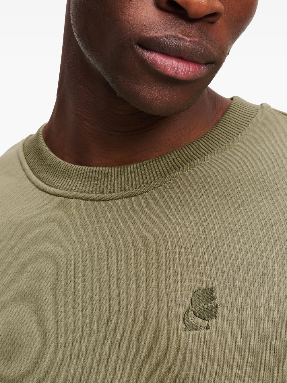 Karl Lagerfeld Kameo sweater met geborduurd logo Groen