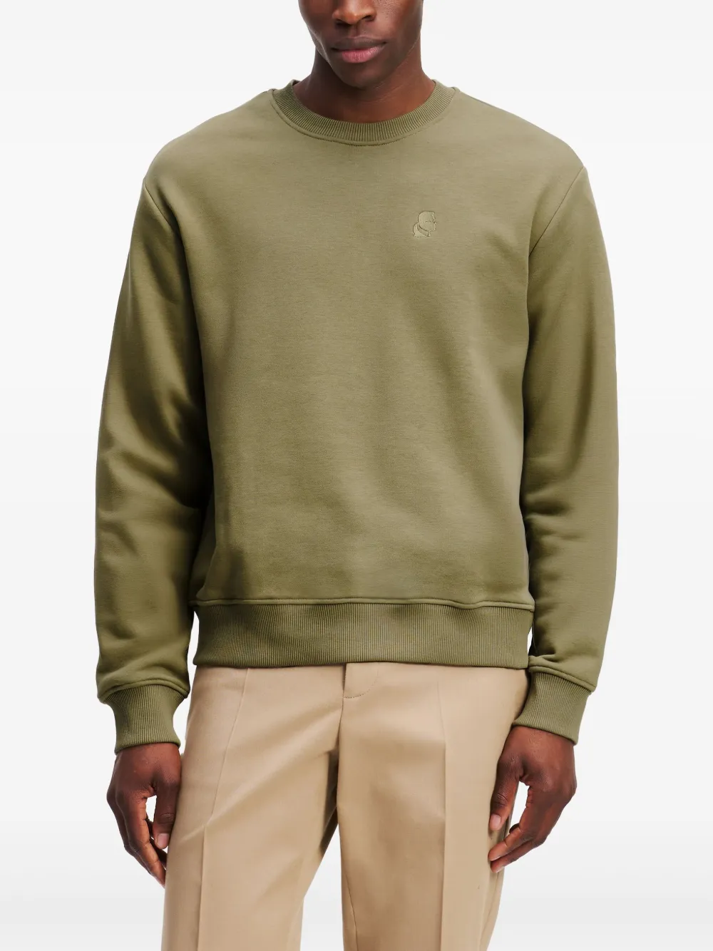 Karl Lagerfeld Kameo sweater met geborduurd logo Groen
