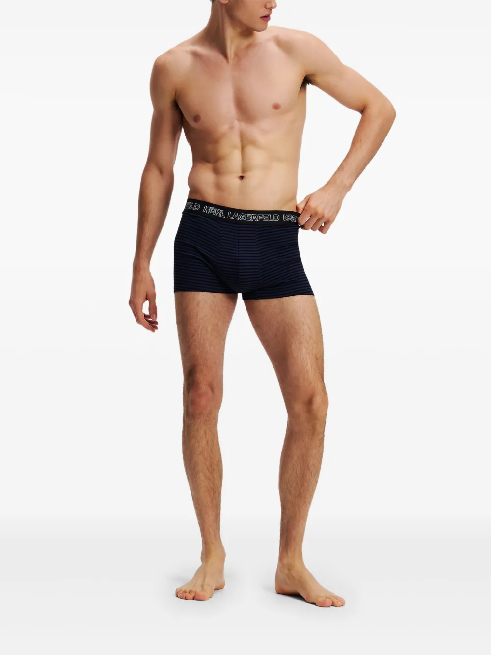 Karl Lagerfeld Drie Ikon boxershorts met print Blauw