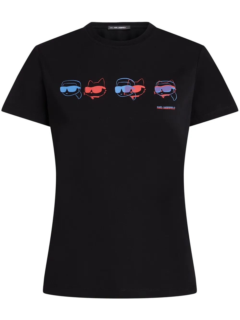 Shop Karl Lagerfeld Printed T-shirt In Black
