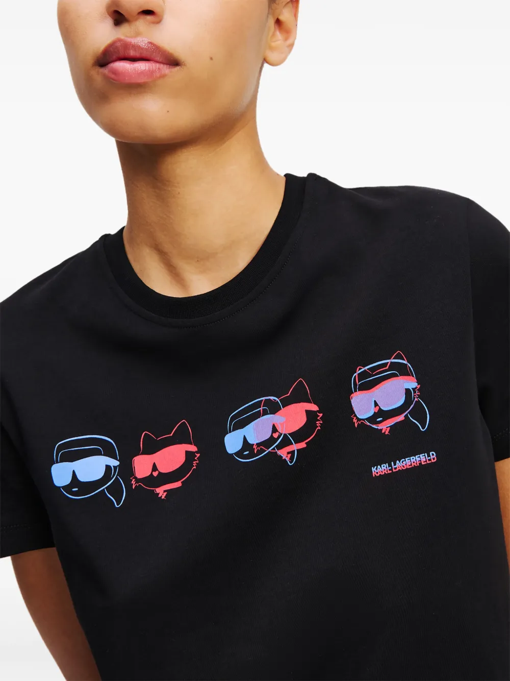 Shop Karl Lagerfeld Printed T-shirt In Black