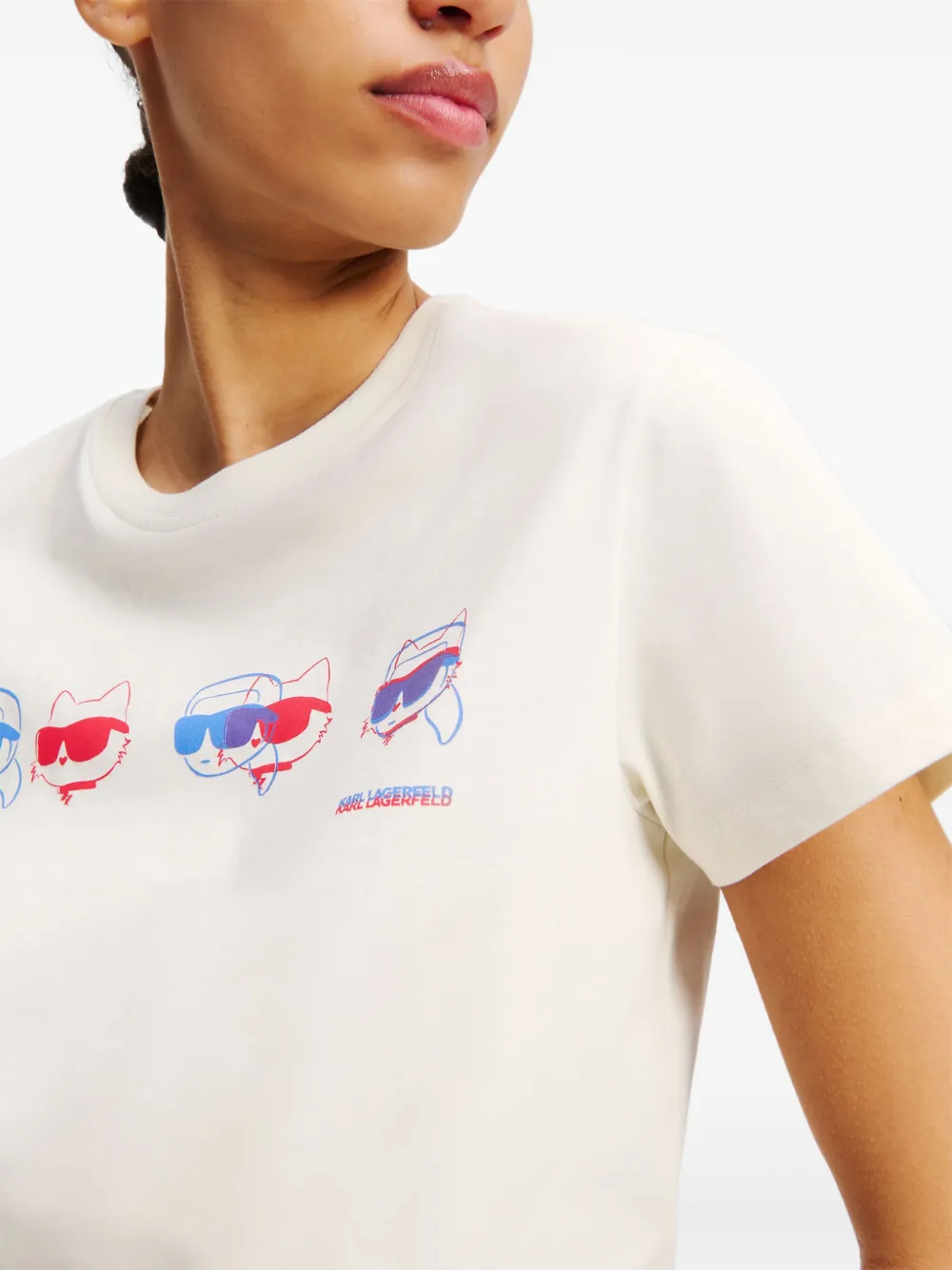 Karl Lagerfeld Ikon colourblocking T-shirt Wit