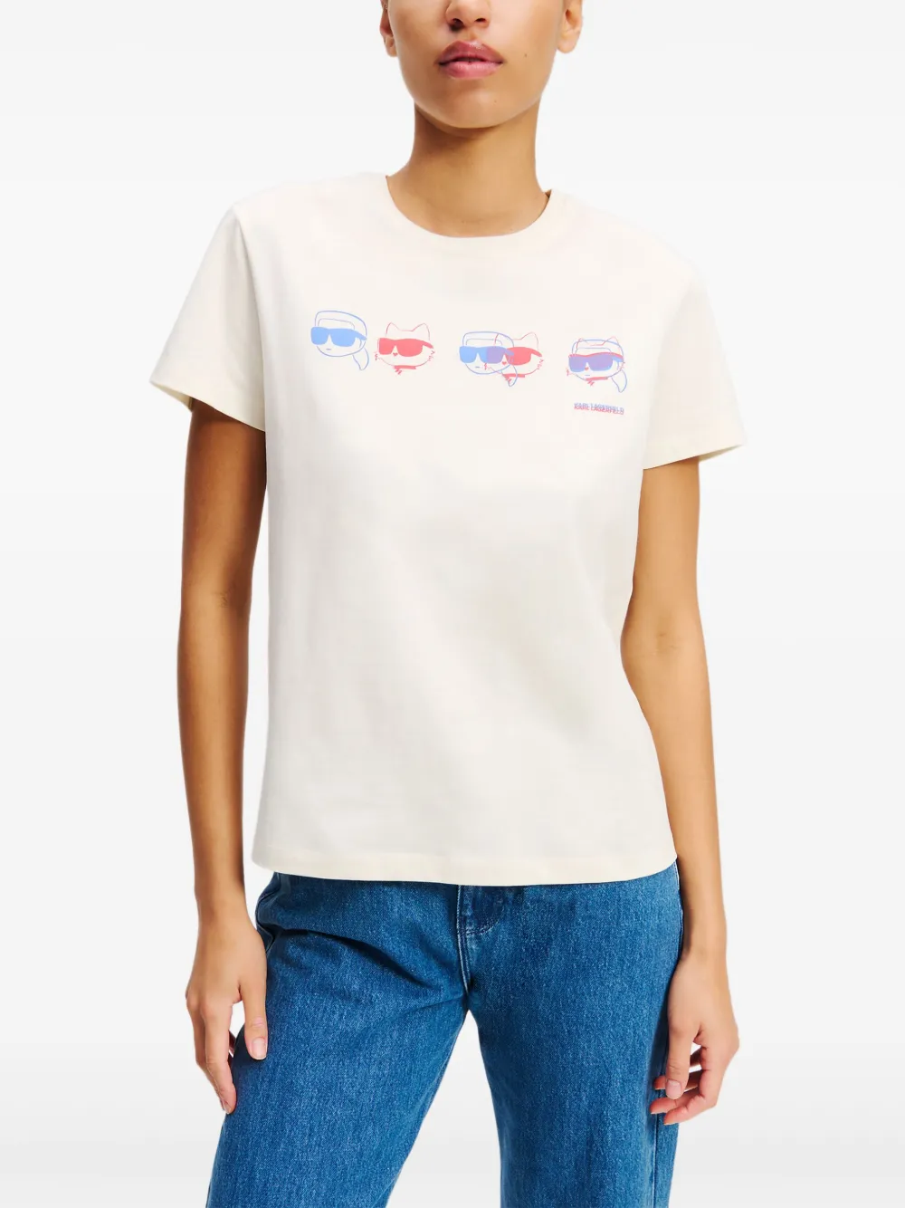 Karl Lagerfeld Ikon colourblocking T-shirt Wit
