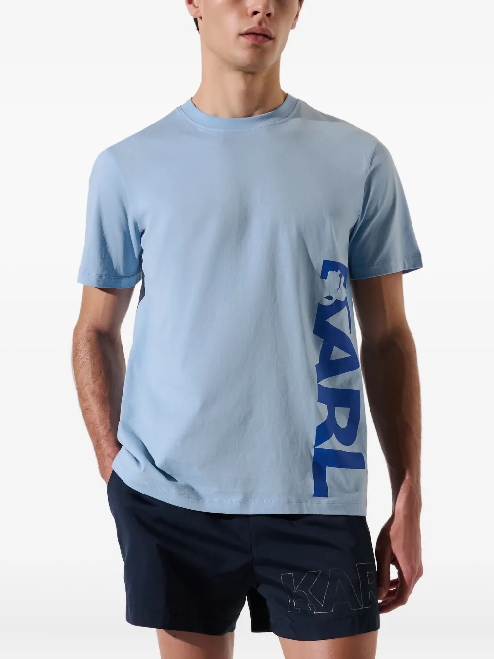 Karl Lagerfeld T-shirt met logoprint Blauw