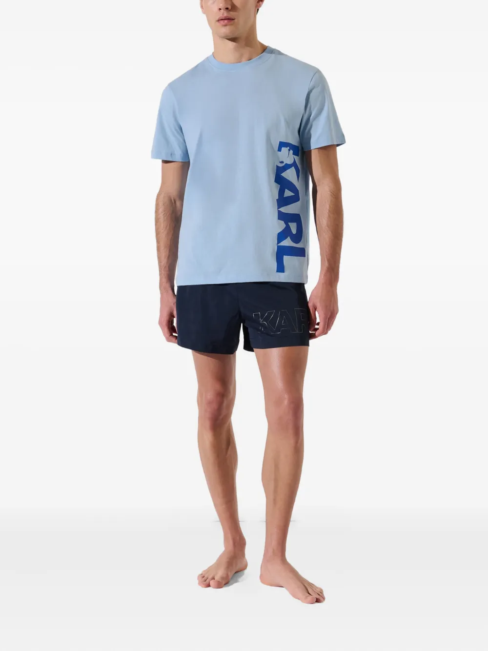Karl Lagerfeld T-shirt met logoprint Blauw