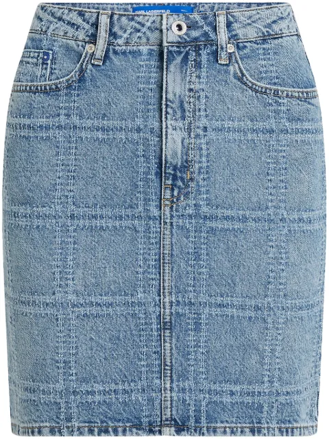 Karl Lagerfeld Jeans falda corta de mezclilla con diseño patchwork