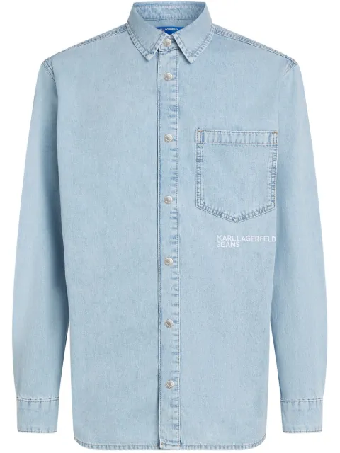 Karl Lagerfeld Jeans sobrecamisa de mezclilla con logo bordado