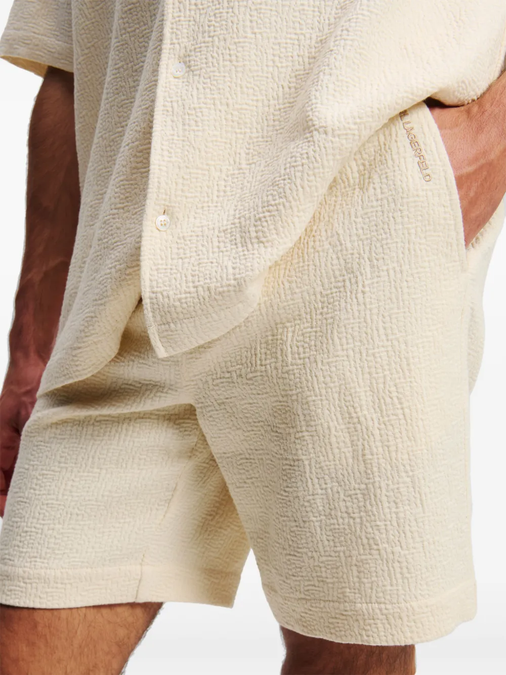 Karl Lagerfeld Katoenen bambula shorts Beige