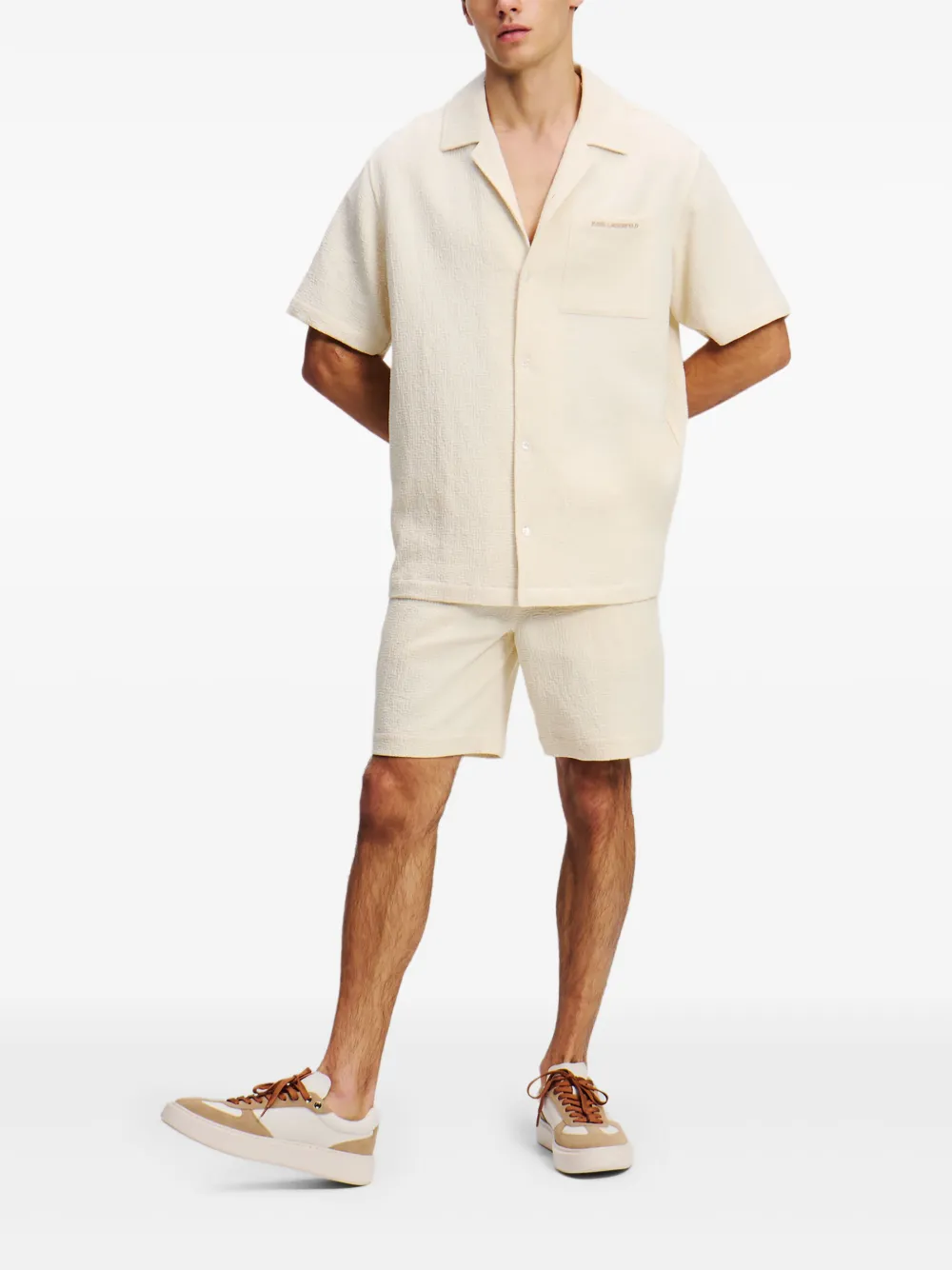 Karl Lagerfeld Katoenen bambula shorts Beige