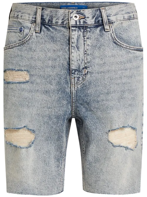 Short en jean à effet usé - Karl Lagerfeld Jeans - Modalova