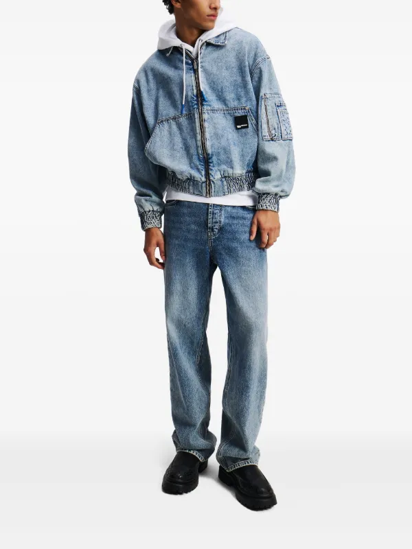 Karl Lagerfeld Jeans Jean à Coupe Droite Bleu FARFETCH FR