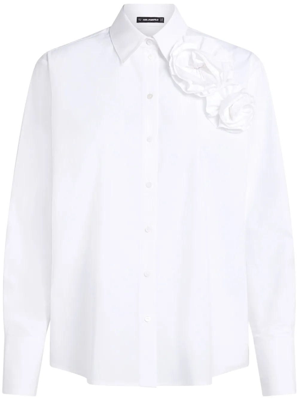 floral appliqué shirt