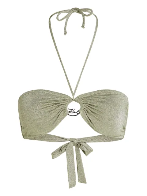 Karl Lagerfeld logo-ring bikini top