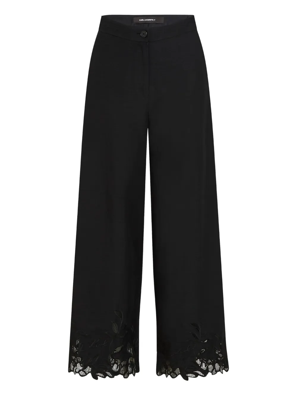 Karl Lagerfeld pantalones con dobladillo de encaje | negro | Image 1