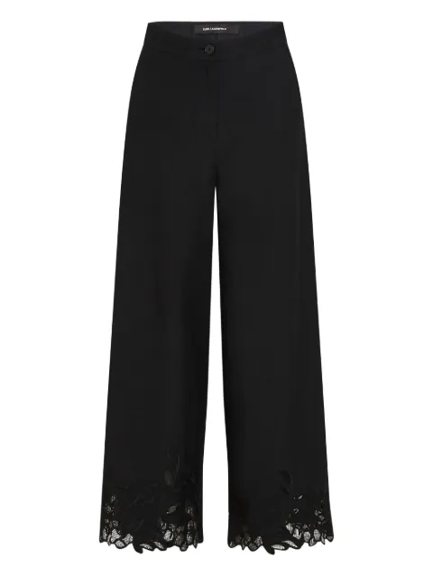 Karl Lagerfeld pantalones con dobladillo de encaje