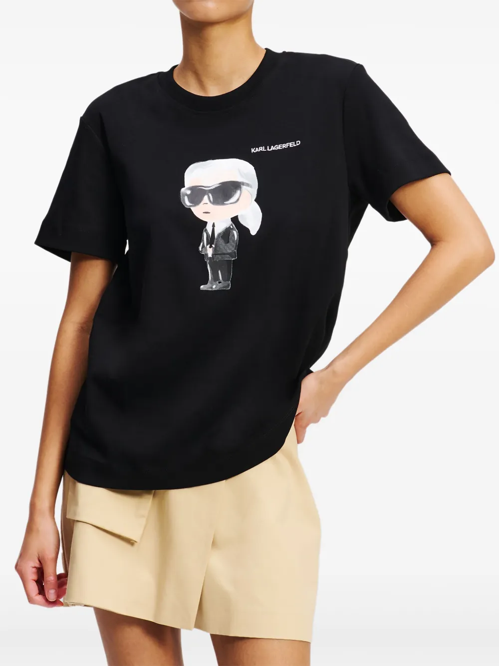 Karl Lagerfeld T-shirt met print Zwart