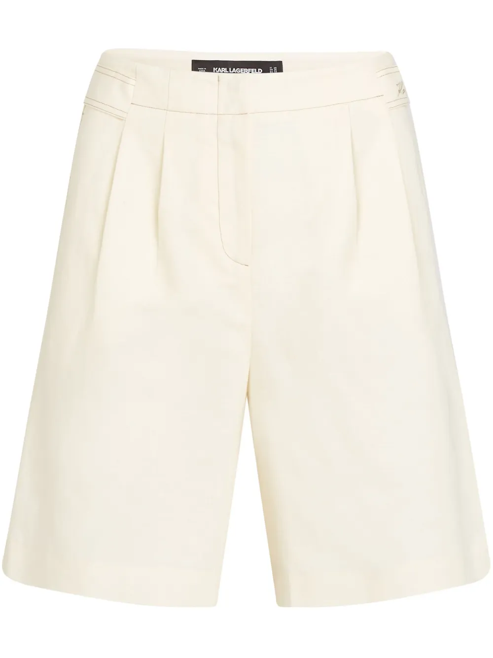 Karl Lagerfeld Shortss van linnenblend Beige