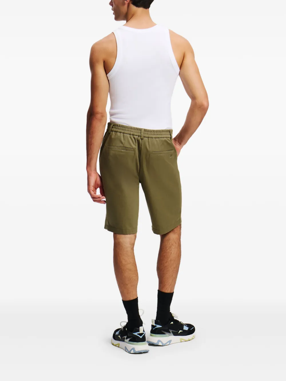 Karl Lagerfeld Shorts met geborduurd logo Groen