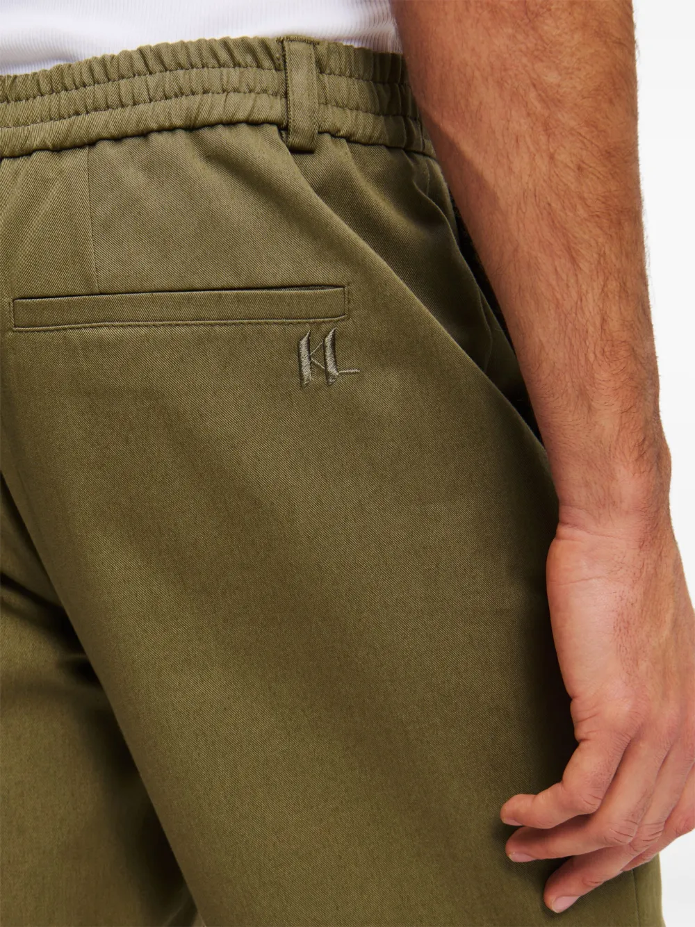 Karl Lagerfeld Shorts met geborduurd logo Groen