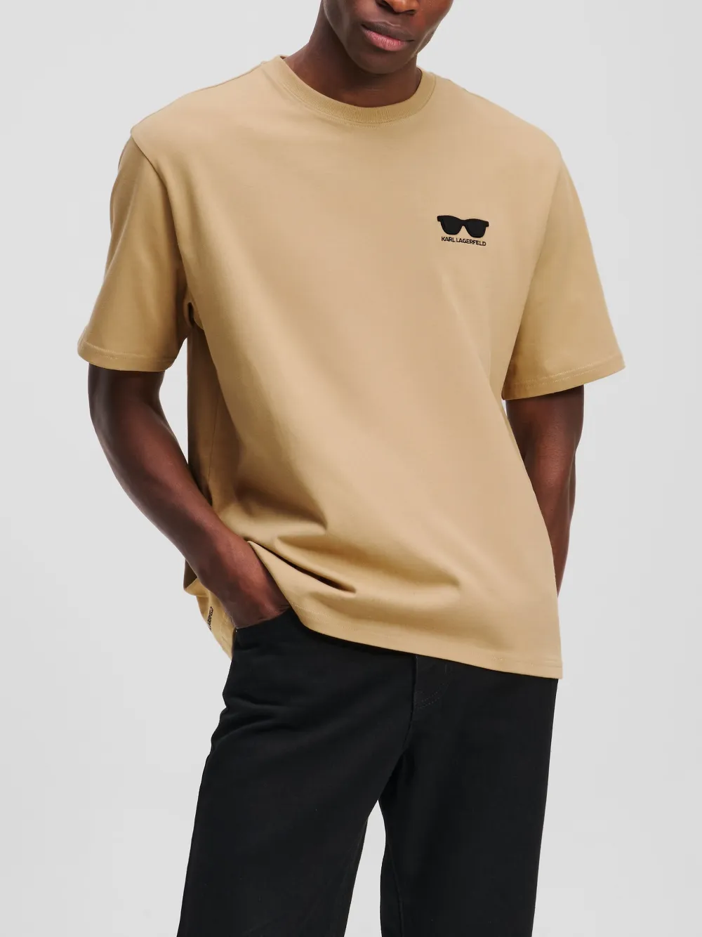 Karl Lagerfeld T-shirt van biologisch katoen Bruin
